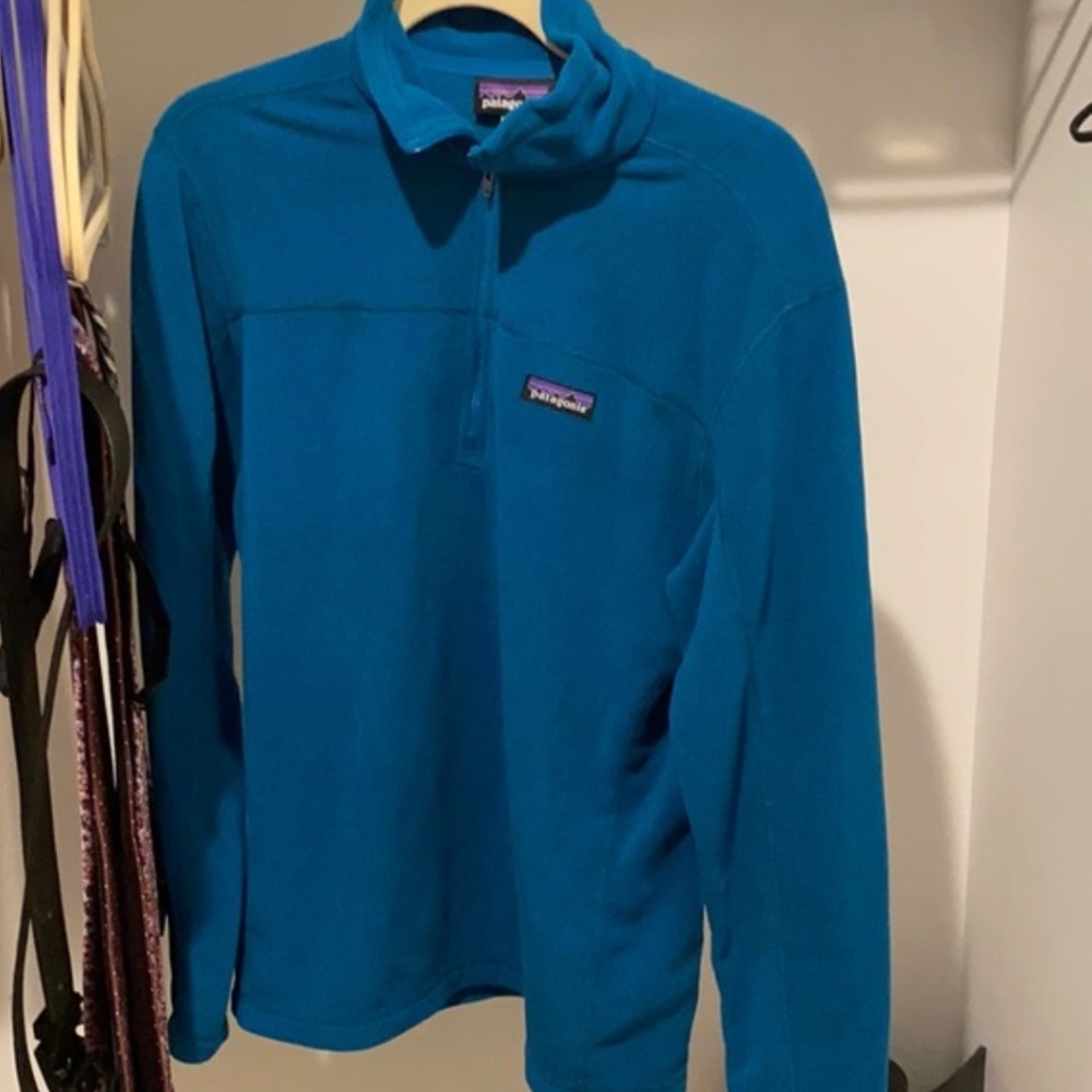 Patagonia Mens Micro D Fleece Pullover Quarter Zip Blue Size S